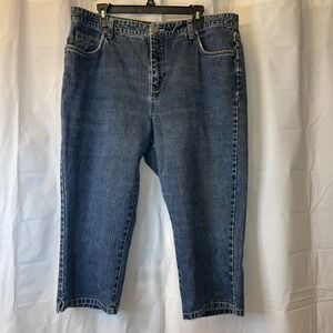 Bill Blass Vintage Mom Jeans Woman High Rise Cropped Slit Leg Size 16‎ Y2K